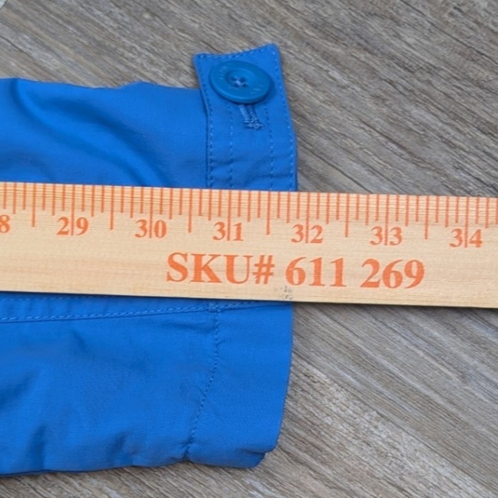 Lands End Blue Lightweight Utility Jacket Women's Medium Zip Snap Front Pockets - Picture 8 of 9